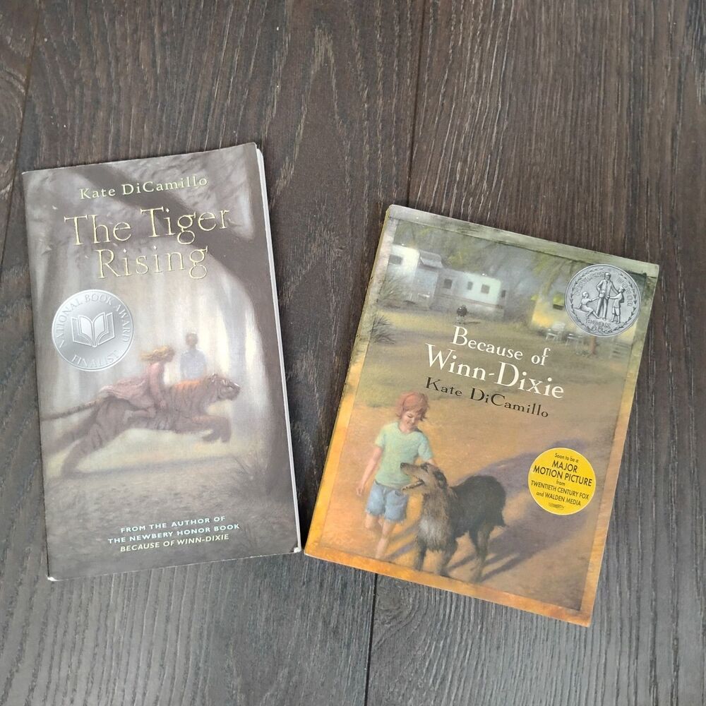 Kate DiCamillo Book Lot Of 2 Because Of Winn Dixie / Tiger Rising